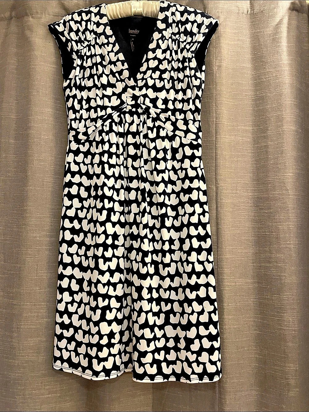 Laundry by Shelli Segal Abstract Print Mini Dress Black & Cream Like New